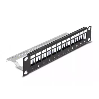 Patch panel DeLOCK 66874 1U negro metal capacidad de rack 1U