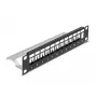 Patch panel DeLOCK 66874 1U negro metal capacidad de rack 1U