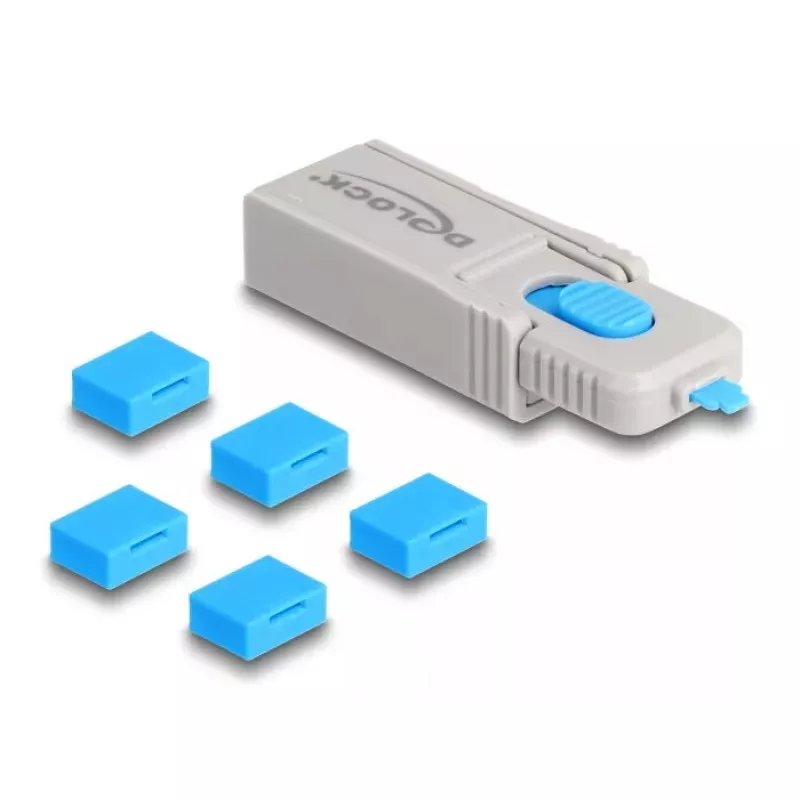 Bloqueador de puertos DeLOCK 20923 USB Type-A 5 uds. + herramienta de desbloqueo