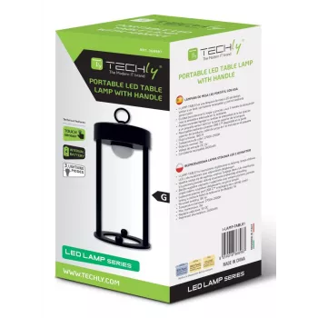 Techly I-LAMP-TABLE1 Lámpara de mesa con bombilla no reemplazable 3 W LED negra