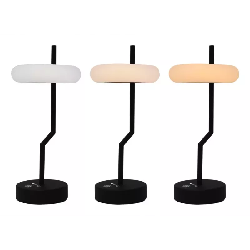 Techly I-LAMP-TABLE2 Lámpara de mesa con bombilla no reemplazable 2 W LED negra, blanca