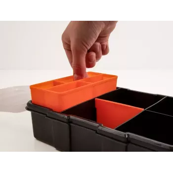 Caja de almacenamiento DeLOCK 18419 11 compartimentos 220x155x60 mm naranja/negro