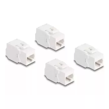 Módulo Keystone DeLOCK 86051 plano RJ-45 blanco 4 uds.