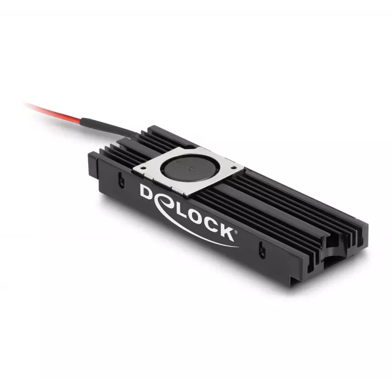 Disipador DeLOCK disipador de calor con ventilador para M.2 SSD 2280 negro aluminio
