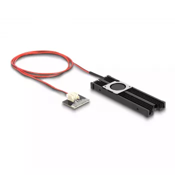 Disipador DeLOCK disipador de calor con ventilador para M.2 SSD 2280 negro aluminio