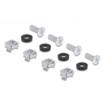 Set de montaje DELOCK 67281 — accesorio para racks metálicos, negro, set universal de 2 piezas