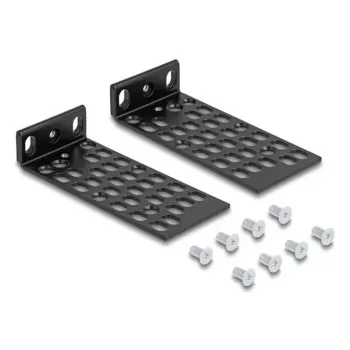 Set de montaje DELOCK 67281 — accesorio para racks metálicos, negro, set universal de 2 piezas