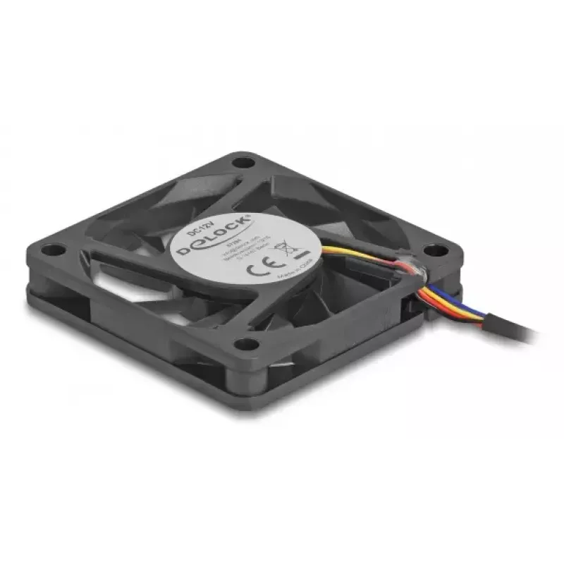 Ventilador para caja de ordenador DELOCK 6 cm (60x60x10 mm), 12 V, rodamiento de bolas, negro, modelo 67294