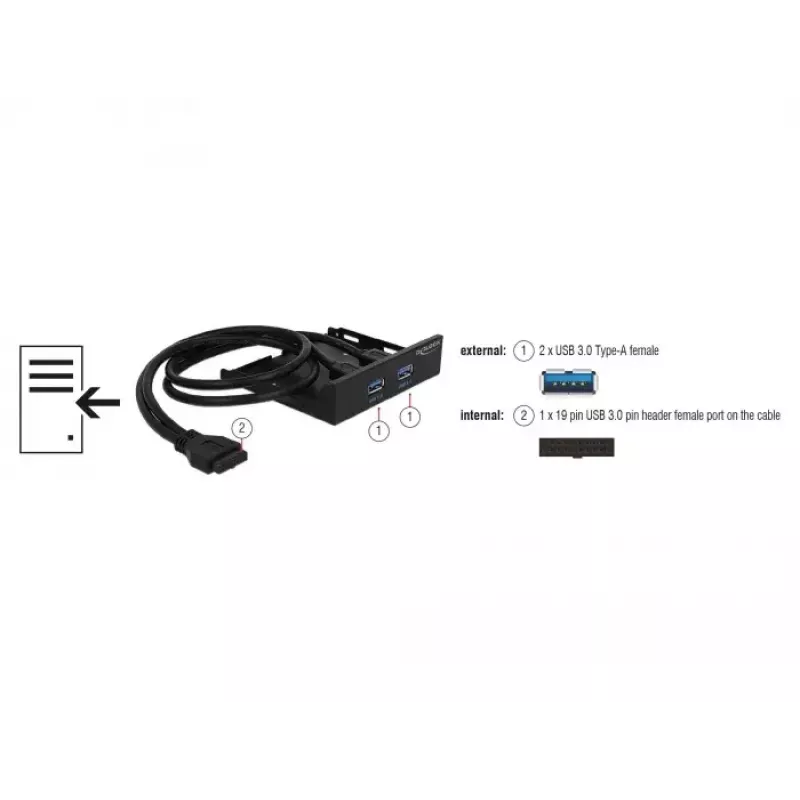 Embellecedor de unidad DeLOCK 63994 negro