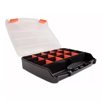 Caja de almacenamiento DeLOCK 18418 17 compartimentos 320x255x60mm naranja negro