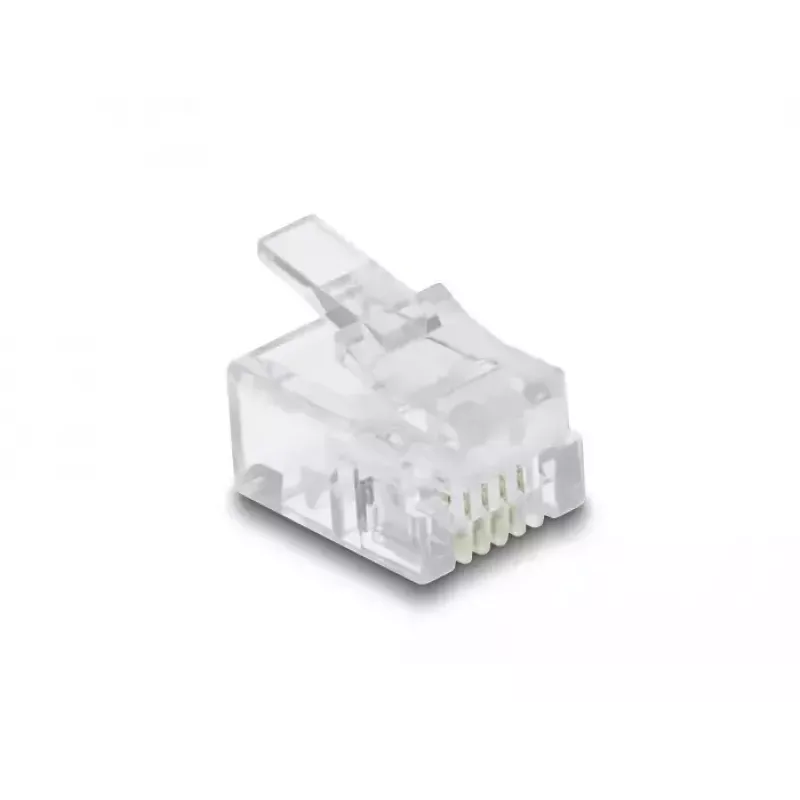 Conectores modulares RJ11 DeLOCK 100 uds. policarbonato transparente