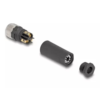 Conector DeLOCK M8 codificación A 3 polos conector hembra conexión por tornillo