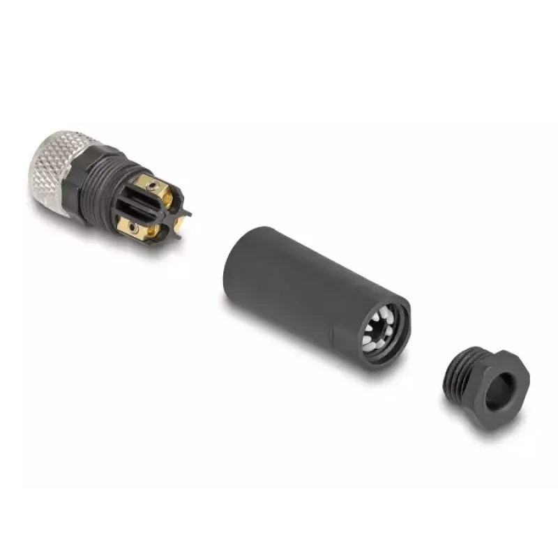 Conector DeLOCK M8 codificación A 3 polos conector hembra conexión por tornillo