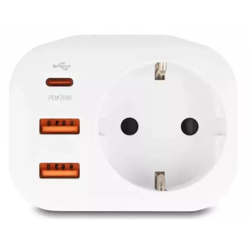 Adaptador de enchufe DeLOCK 11498 tipo E/F híbrido tipo F blanco