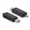 Lector de tarjetas DeLOCK 91004 USB 3.2 Gen 1 Type-A Type-C negro