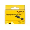 Lector de tarjetas DeLOCK 91002 USB negro MicroSD SD SDHC SDXC 5000 Mbit/s