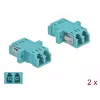 DeLOCK adaptador de fibra óptica LC conector hembra-conector hembra OM3 dúplex (pack de 2)