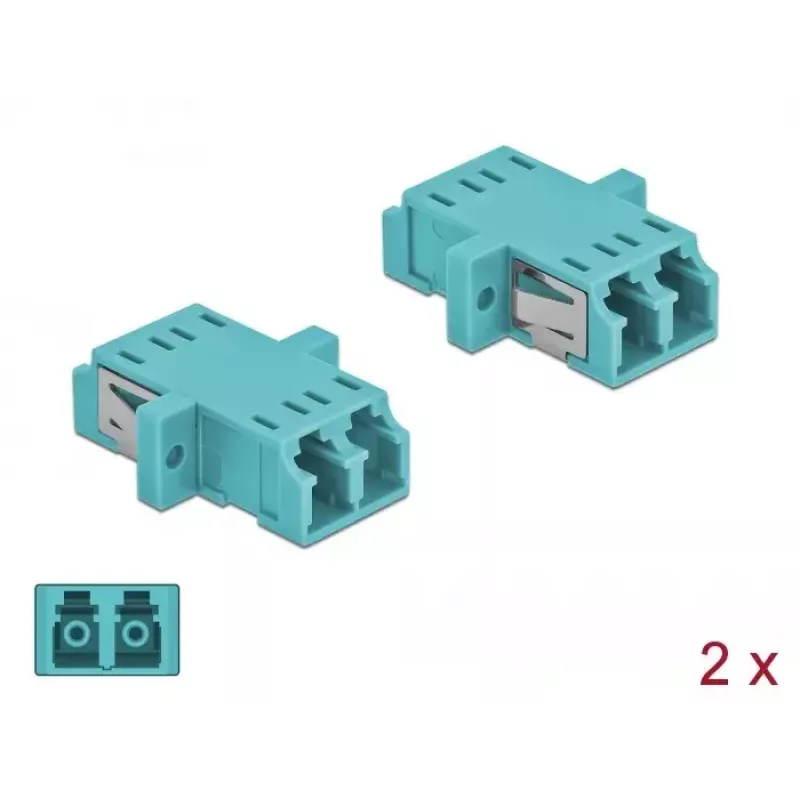 DeLOCK adaptador de fibra óptica LC conector hembra-conector hembra OM3 dúplex (pack de 2)