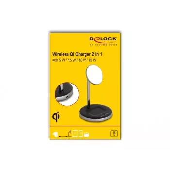 Cargador inalámbrico DeLOCK 66468 2 en 1 5 W 7,5 W 10 W 15 W