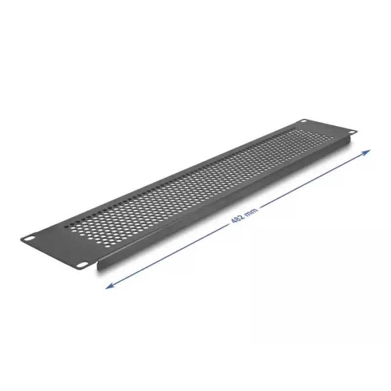 DeLOCK 67036 panel ciego de 19" con orificios redondos, 2U, negro
