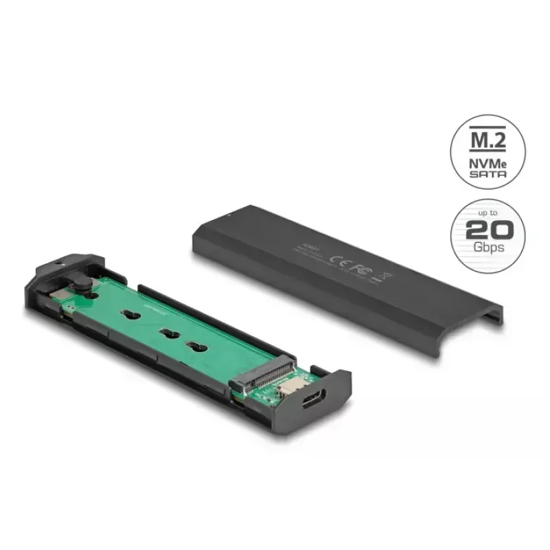 Carcasa SSD DeLOCK 42031 negra M.2 PCIe SATA 20 Gbit/s
