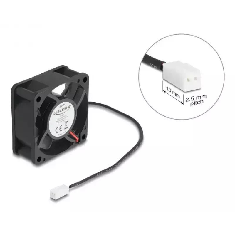 DeLOCK 67289 Ventilador axial 5 V DC, 60 x 60 x 25 mm, negro