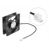 Ventilador para carcasa de ordenador DELOCK 8 cm (80 x 80 x 25 mm), rodamiento de bolas, 5 V DC, negro