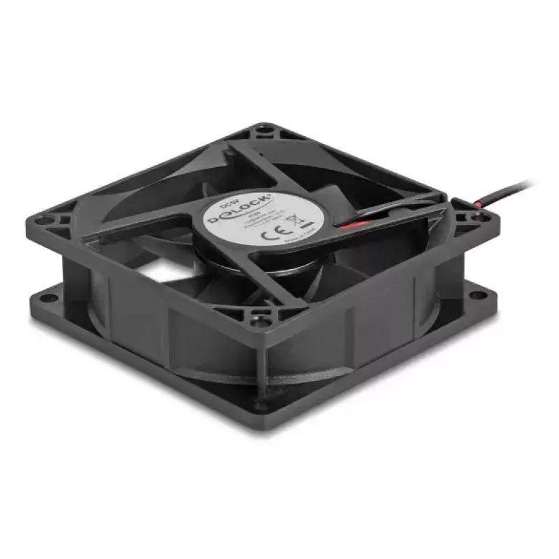 Ventilador para carcasa de ordenador DELOCK 8 cm (80 x 80 x 25 mm), rodamiento de bolas, 5 V DC, negro