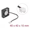 DeLOCK 67293 Ventilador axial 12 V DC, 40 x 40 x 10 mm, negro
