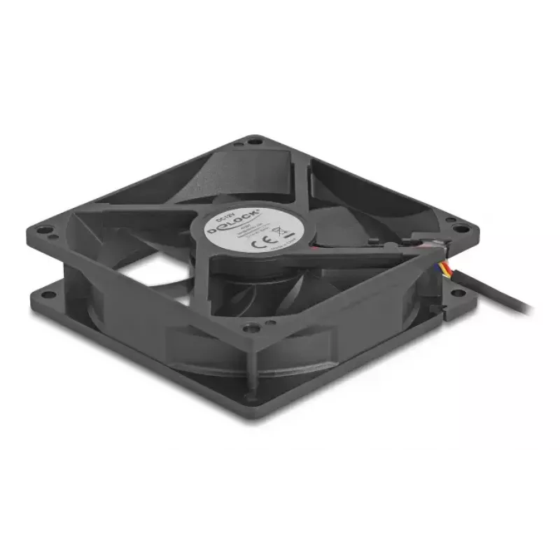 DeLOCK 67297 Ventilador axial 12 V DC, 92 x 92 x 25 mm, negro