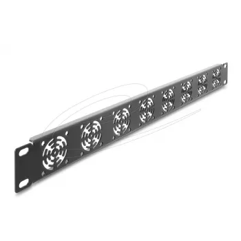 Tapa ciega DELOCK 67414 para rack de 19 pulgadas 1U, metal, 8 ventiladores integrados de 40×40 mm, gris oscuro