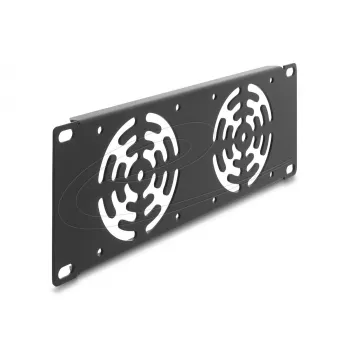 Placa cubierta DELOCK 67432 con 2 ventiladores integrados de 80×80 mm, carcasa de metal, gris oscuro