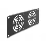 Placa cubierta DELOCK 67432 con 2 ventiladores integrados de 80×80 mm, carcasa de metal, gris oscuro