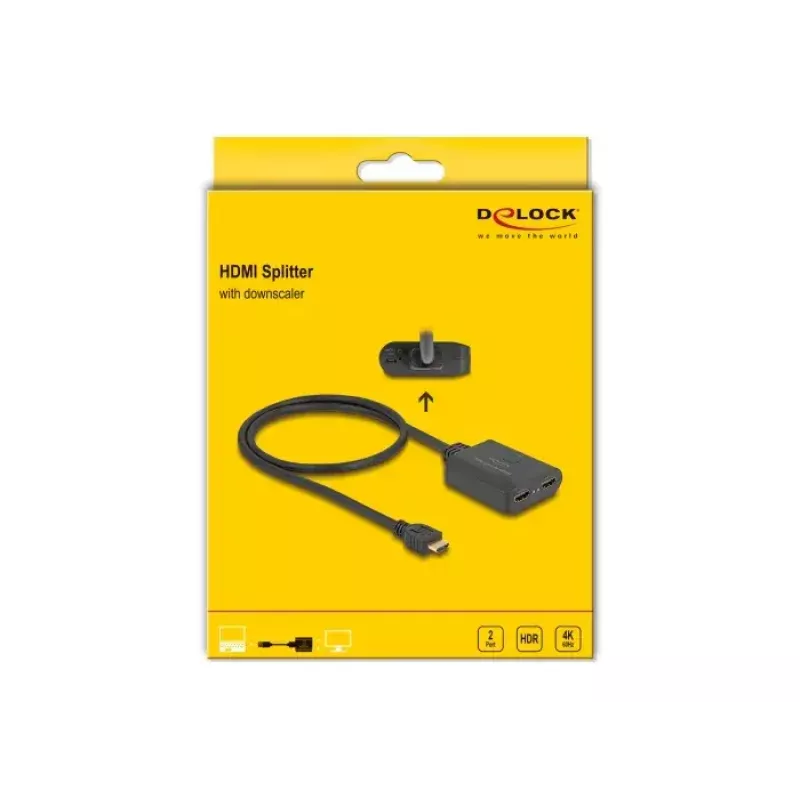 Divisor HDMI DeLOCK 1 x entrada HDMI a 2 x salida HDMI 4K 60 Hz