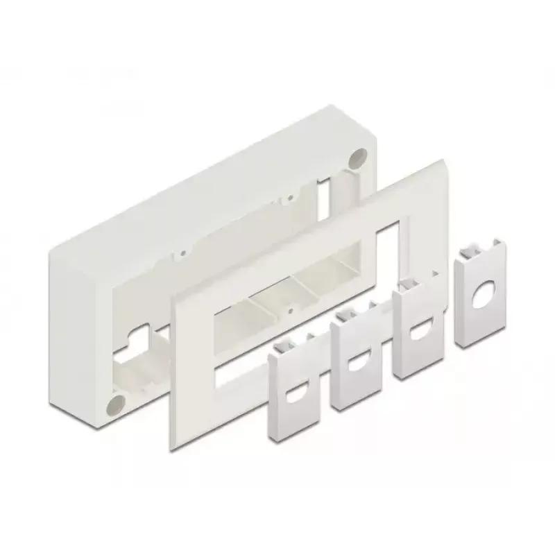 Accesorio para patch panel DELOCK 81333 — soporte de policarbonato blanco, 152×50×82 mm