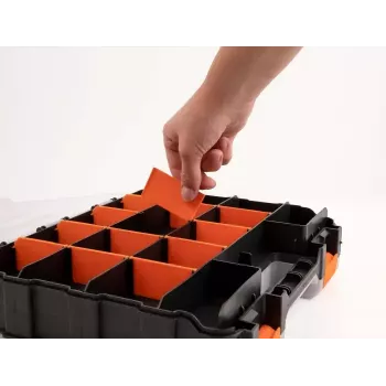 Caja de almacenamiento DeLOCK 18417 rectangular plástico negro naranja 270x320x80mm