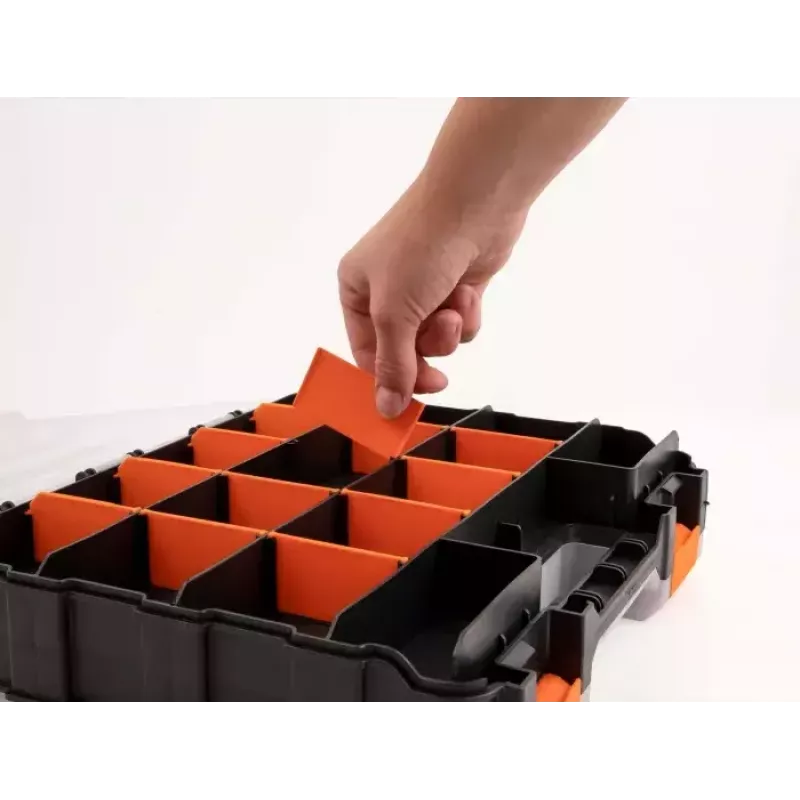 Caja de almacenamiento DeLOCK 18417 rectangular plástico negro naranja 270x320x80mm