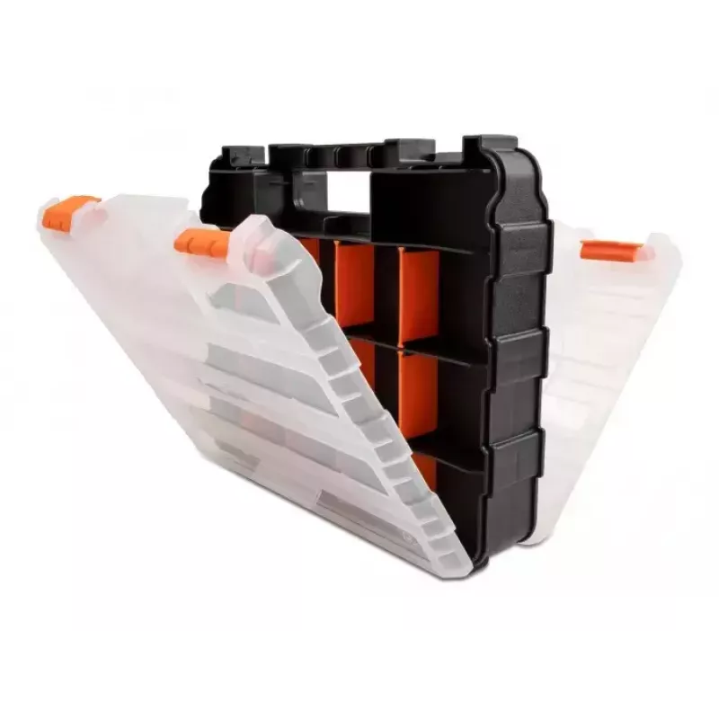 Caja de almacenamiento DeLOCK 18417 rectangular plástico negro naranja 270x320x80mm