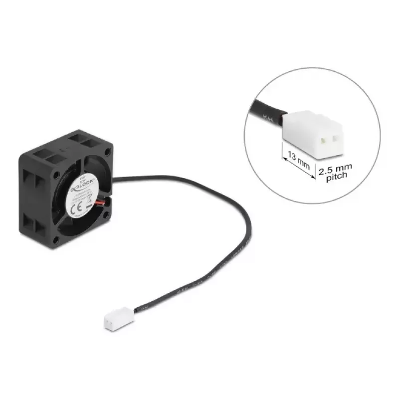 Ventilador DELOCK 67287 axial 4 cm, 5 V DC, rodamiento de bolas, 0,19 m³/h, negro