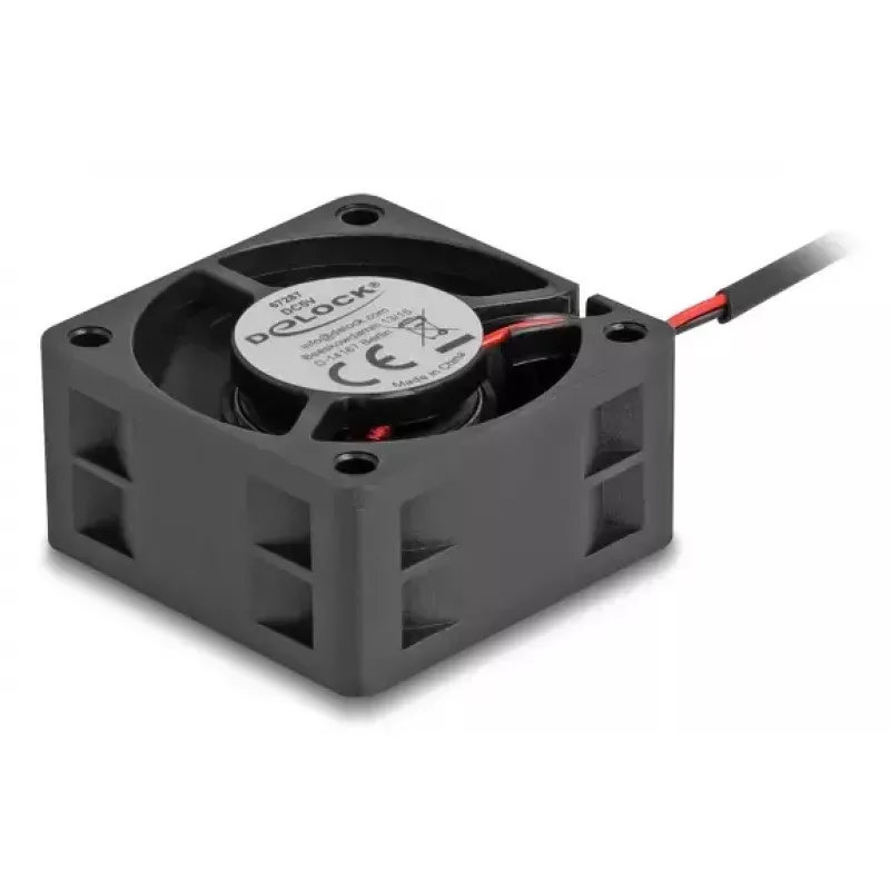 Ventilador DELOCK 67287 axial 4 cm, 5 V DC, rodamiento de bolas, 0,19 m³/h, negro