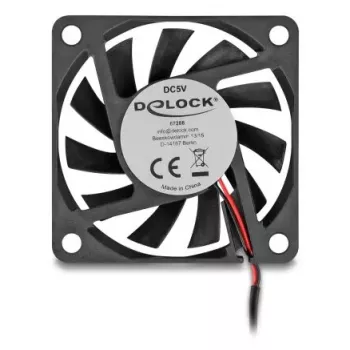 Ventilador para carcasa de PC DELOCK 67288 — 60 mm, rodamiento de bolas, 5 V, caudal de aire 0,38 m³/h, negro, 1 ud.