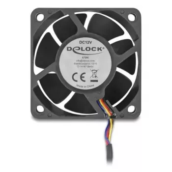 Ventilador para carcasa de PC DELOCK 6 cm (60x60x25 mm) 12 V DC, rodamiento de bolas, negro