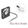 Ventilador para carcasa de PC DELOCK 67315 — 70 mm rodamiento de bolas, 0,42 m³/h, negro