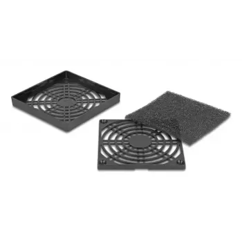Rejilla para ventilador DELOCK 67311, ABS, negro, 87×87 mm, distancia de montaje 71,5×71,5 mm