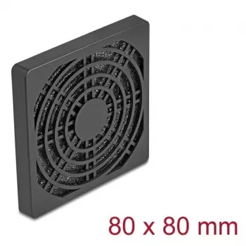 Rejilla para ventilador DELOCK 67311, ABS, negro, 87×87 mm, distancia de montaje 71,5×71,5 mm