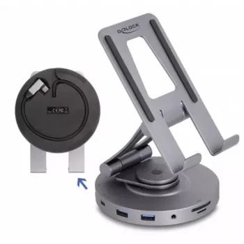 Estación de acoplamiento para tablet y portátil DeLOCK 4K HDMI USB-Hub SD Micro SD PD 3.0