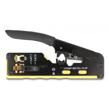 Alicates de crimpado DELOCK 90583 para conectores 6P/8P RJ45 RJ11 Cat.5/6/7 con cuchilla y pelacables