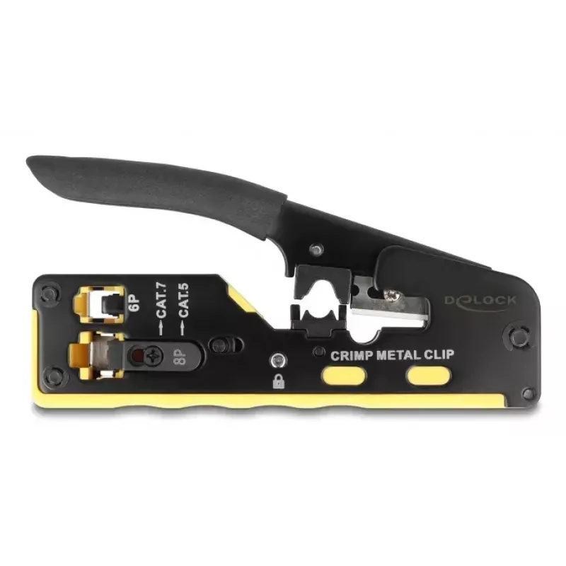 Alicates de crimpado DELOCK 90583 para conectores 6P/8P RJ45 RJ11 Cat.5/6/7 con cuchilla y pelacables