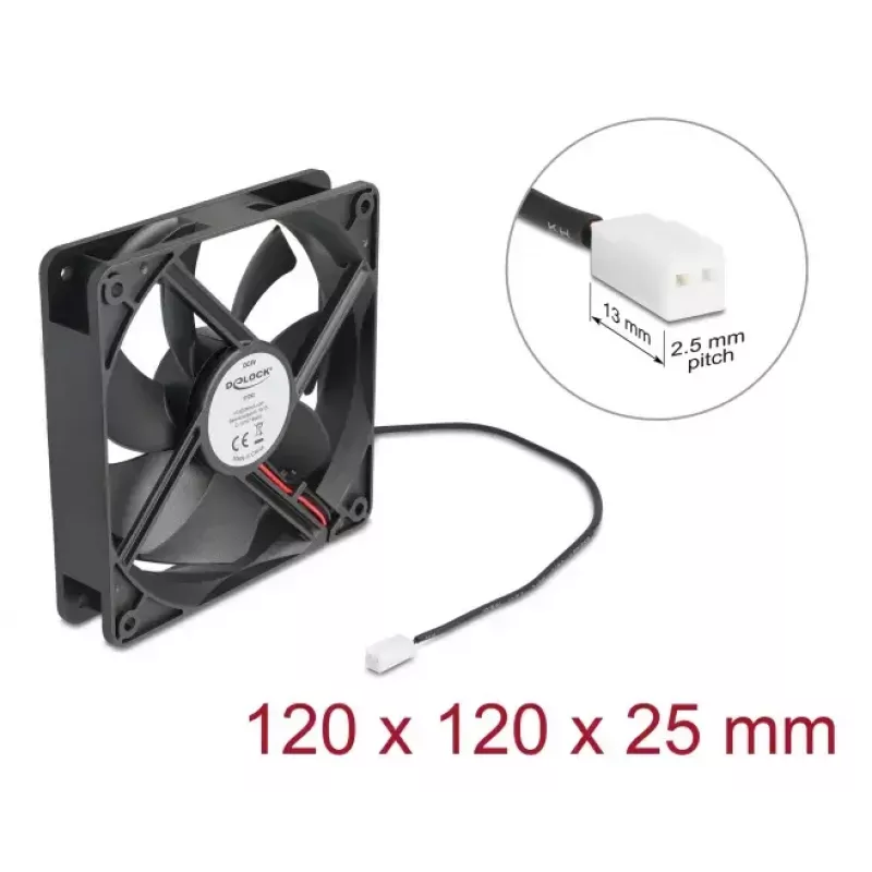 Delock 67292 ventilador axial 5 V DC, 120 x 120 x 25 mm, negro