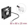 Delock 67296 ventilador axial 12 V DC, 80 x 80 x 25 mm, negro